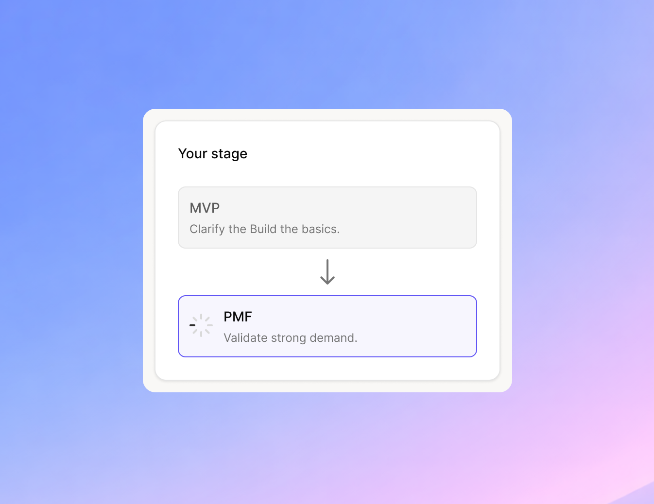 Moving to the next stage